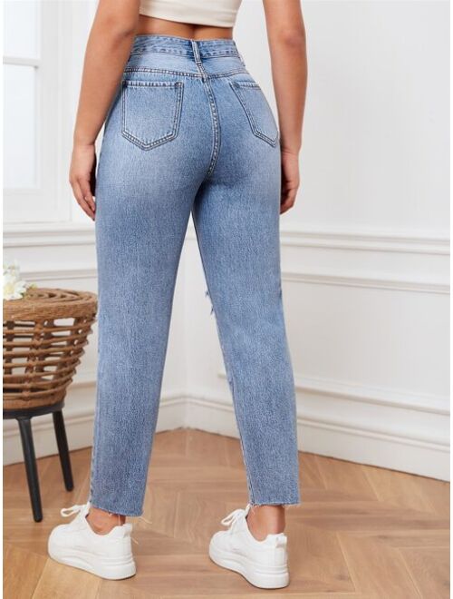Shein Ripped Mom Fit Jeans