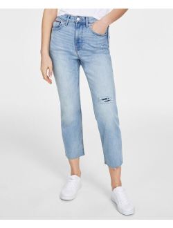 Tommy Jeans High-Rise Straight-Leg Cropped Jeans