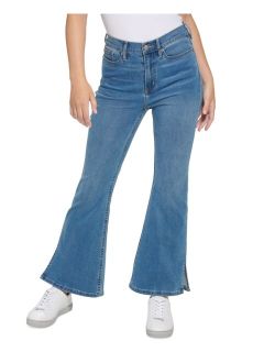 Jeans Women's High-Rise Flared Slit-Hem Jeans