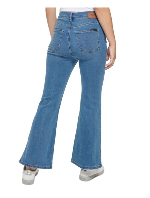 Calvin Klein Jeans Women's High-Rise Flared Slit-Hem Jeans