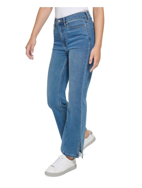 Calvin Klein Jeans Women's High-Rise Flared Slit-Hem Jeans