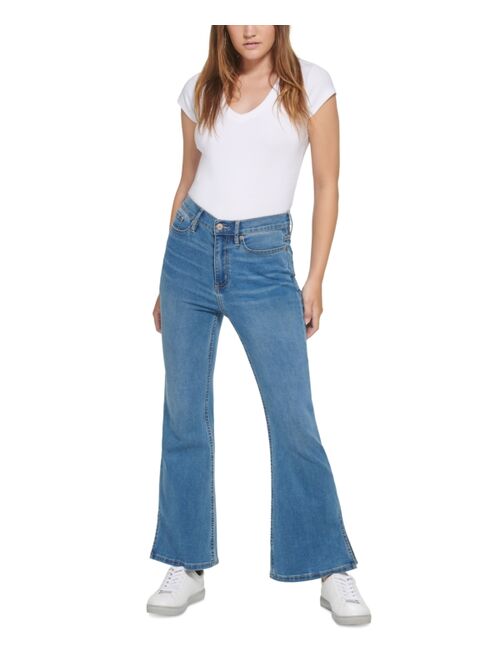 Calvin Klein Jeans Women's High-Rise Flared Slit-Hem Jeans