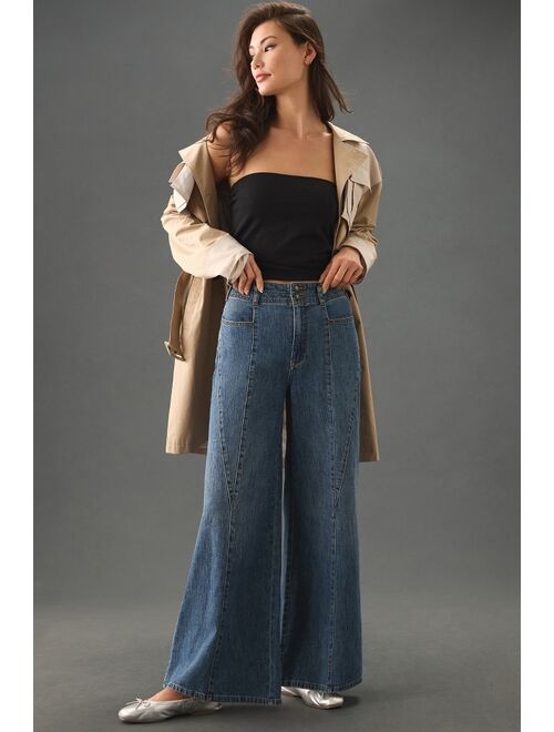 Pilcro Twisted High-Rise Wide-Leg Jeans