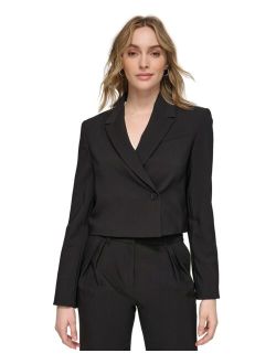 Women's Cropped Side-Button Blazer