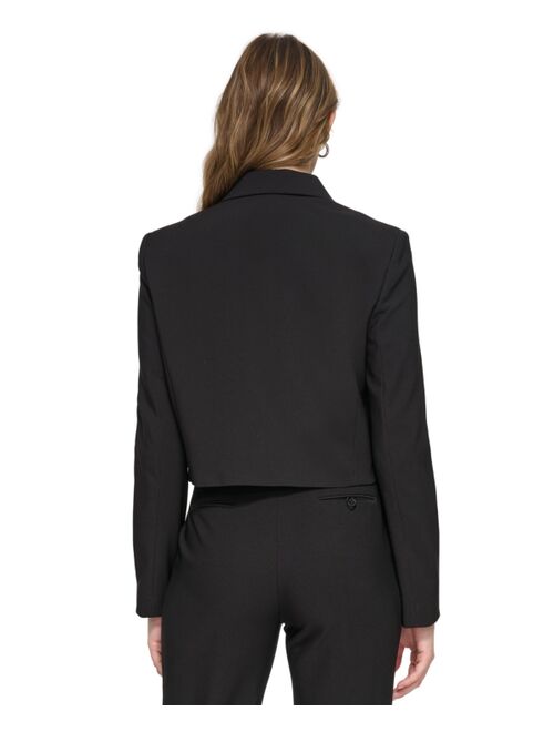 CALVIN KLEIN Women's Cropped Side-Button Blazer