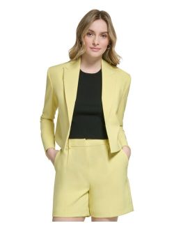 Women's Cropped Open-Front Blazer