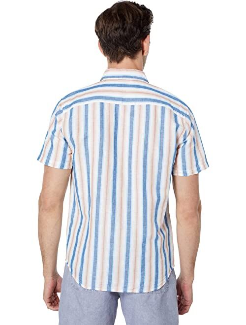 Lucky Brand Hemp Stripe Workwear Short Sleeve Shirt