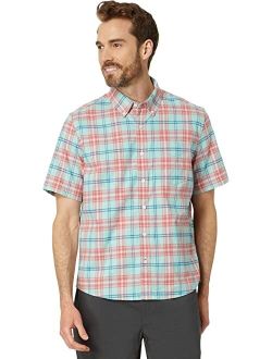 Comfort Stretch Oxford Short Sleeve Slightly Fitted Plaid