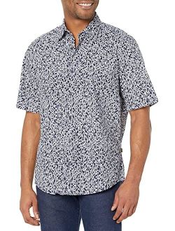 BOSS Rash Patterned Short Sleeve Button-Down Shirt
