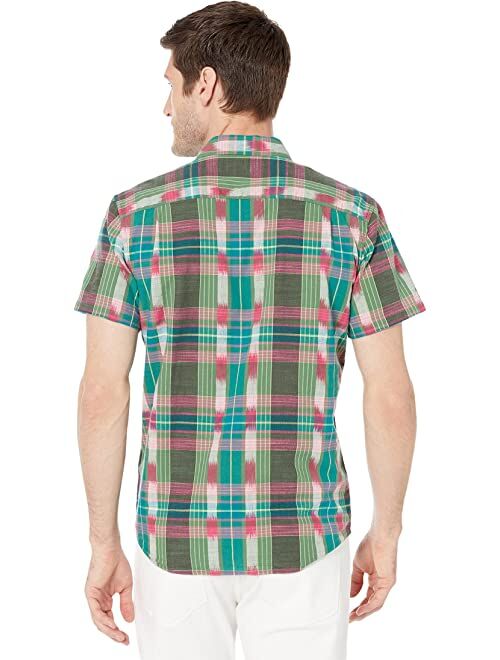 Lucky Brand Ikat Plaid Workwear Short Sleeve Shirt