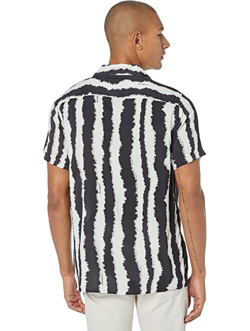 Karl Lagerfeld Paris Tie-Dye Stripe Short Sleeve Shirt