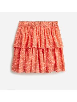 Girls' ruffle voile skirt in floral