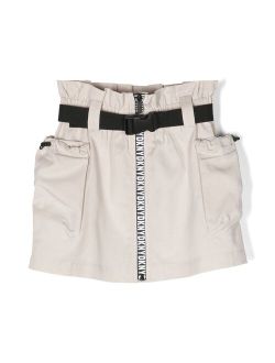 Kids belted cargo-pocket skirt