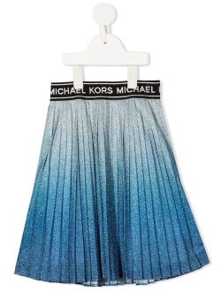 Kids glitter-ombre pleated skirt