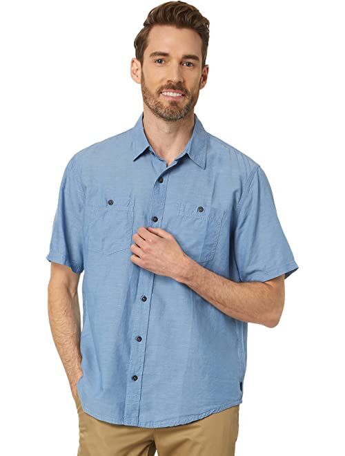 L.L.Bean Rugged Linen Short Sleeve Shirt Traditional Fit