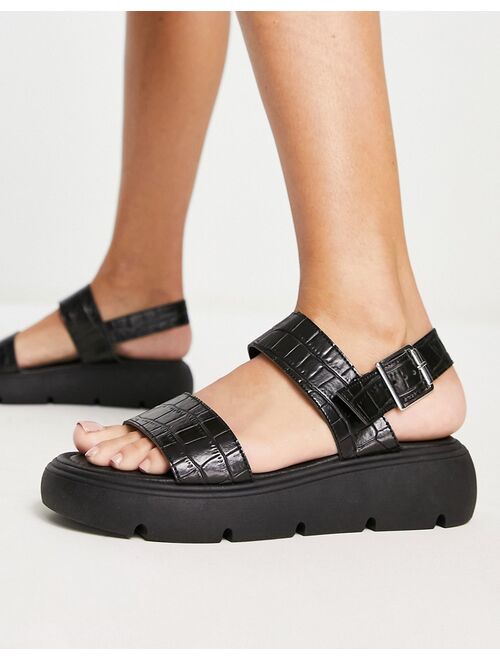 Topshop Perrie chunky two part sandal in black