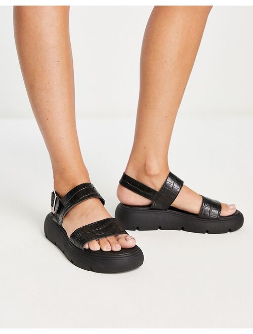 Topshop Perrie chunky two part sandal in black
