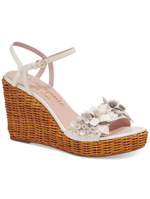 KATE SPADE NEW YORK Women's Fiori Ankle-Strap Espadrille Wedge Sandals
