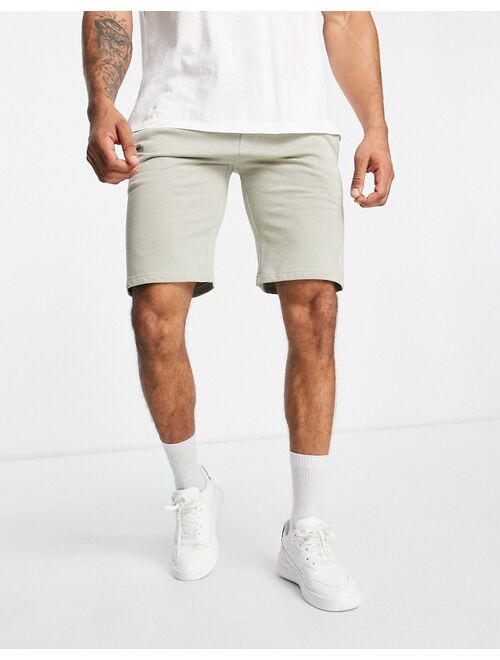 French Connection jersey shorts in sage