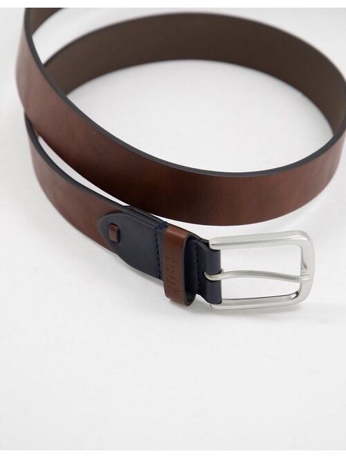 French Connection keeper buckle belt in brown leather