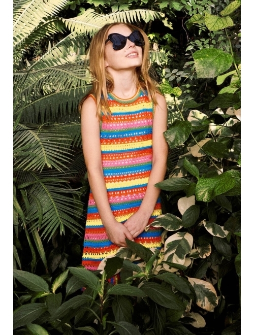 Stella McCartney Kids multicolour crochet dress