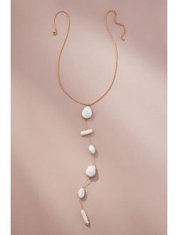 Pearl Chain Lariat Necklace