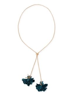 Gold-Tone Color Bead & Flower 40" Adjustable Lariat Necklace, Created for Macy's