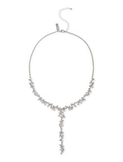 Silver-Tone Pave & Imitation Pearl Stick Lariat Necklace, 18"   3" extender, Created for Macy's