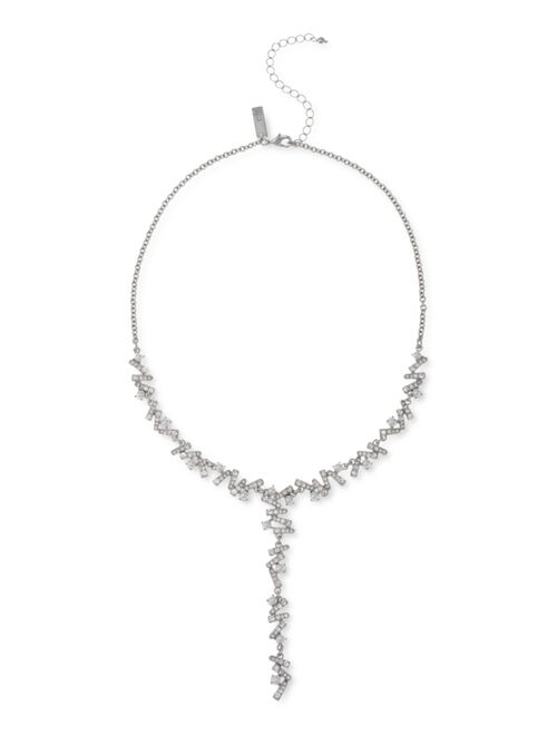 INC INTERNATIONAL CONCEPTS Silver-Tone Pave & Imitation Pearl Stick Lariat Necklace, 18" + 3" extender, Created for Macy's