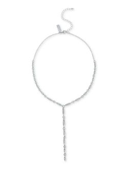 Silver-Tone Pave Marquise Bead Lariat Necklace, 16"   3" extender, Created for Macy's