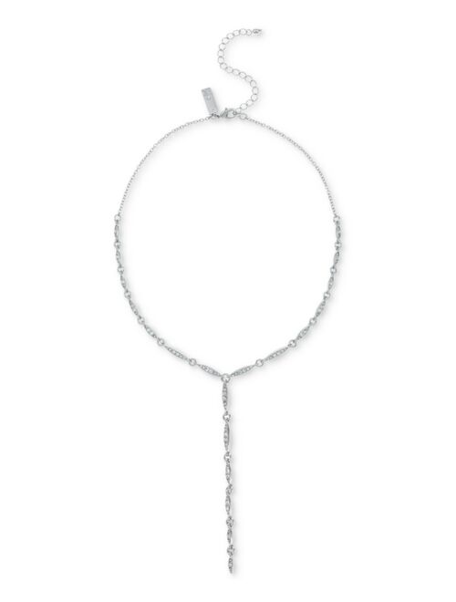 INC INTERNATIONAL CONCEPTS Silver-Tone Pave Marquise Bead Lariat Necklace, 16" + 3" extender, Created for Macy's