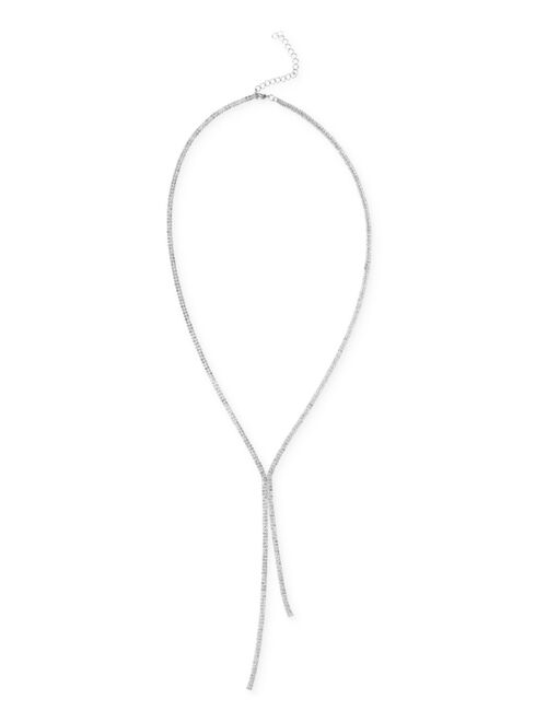INC INTERNATIONAL CONCEPTS Silver-Tone Rhinestone Long Lariat Necklace, 28" + 3" extender, Created for Macy's