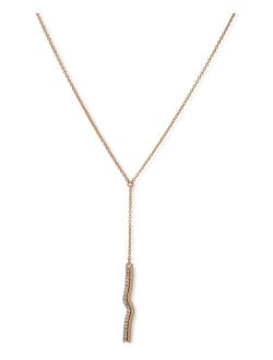 Gold-Tone Crystal Wavy Lariat Necklace, 16"   3" extender