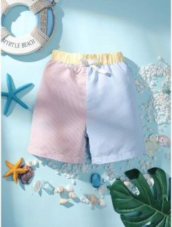 Toddler Boys Two Tone Bow Front Shorts
