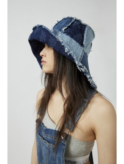 Urban Outfitters Sadie Denim Patchwork Floppy Bucket Hat