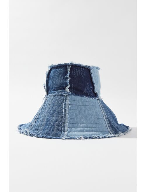 Urban Outfitters Sadie Denim Patchwork Floppy Bucket Hat