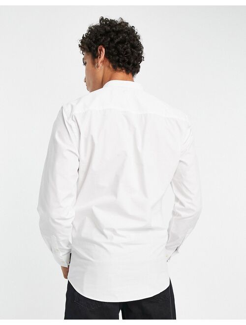 French Connection band collar shirt in white