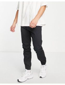 cuffed pants in charcoal