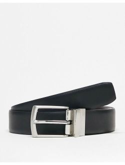 leather reversible belt in black/brown