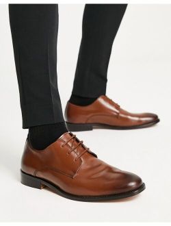 leather formal derby shoes in tan