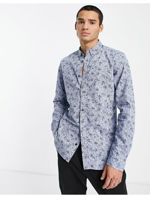 French Connection flower shirt in navy