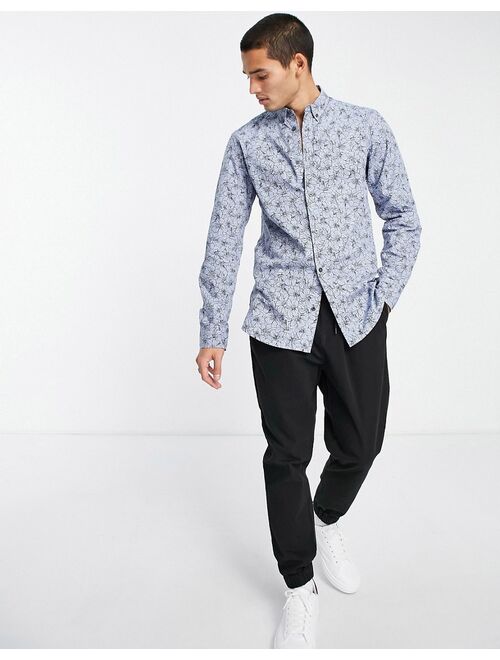 French Connection flower shirt in navy