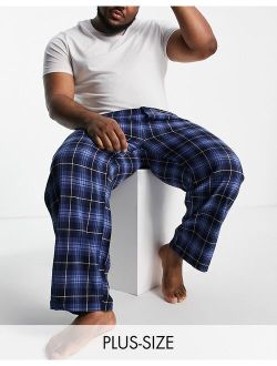 Plus lounge bottoms in blue check