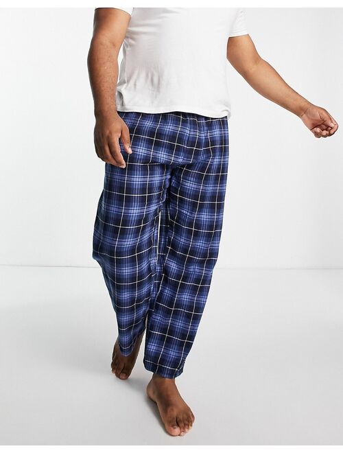 French Connection Plus lounge bottoms in blue check