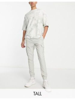 Tall utility tech cargo pants in stone