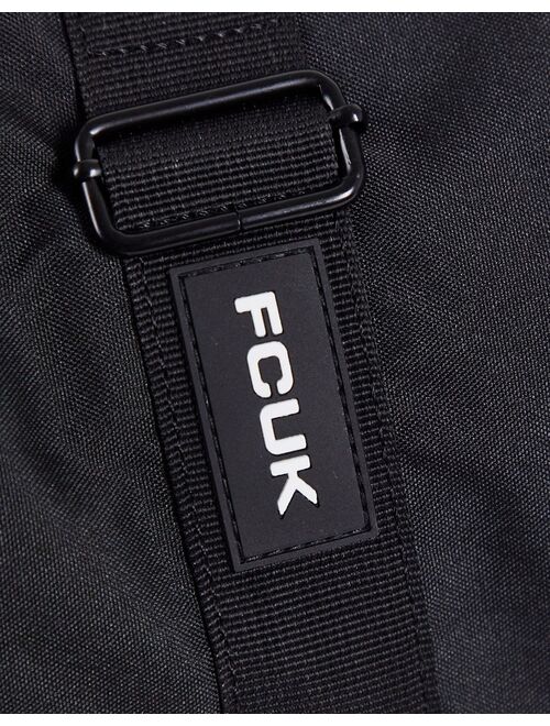 French Connection FCUK nylon duffle bag in black