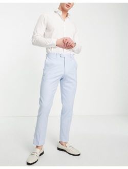linen suit pants in soft blue