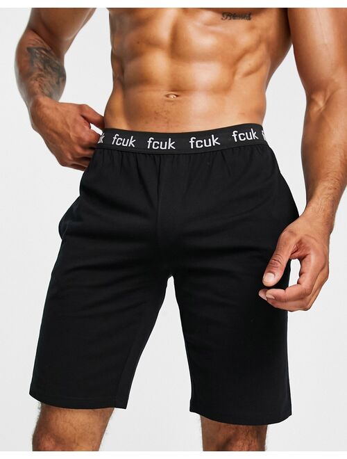 French Connection lounge shorts in black