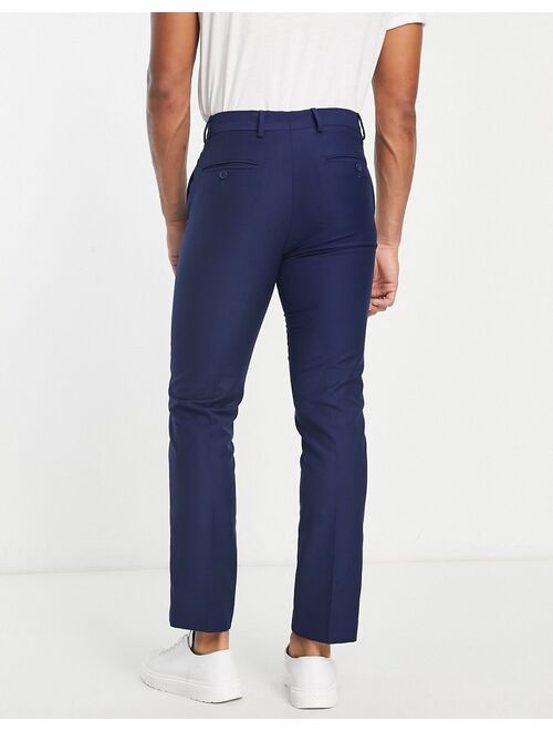 French Connection wedding suit pants in blue