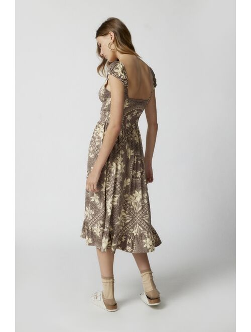 Urban Outfitters UO Elenor Printed Midi Dress